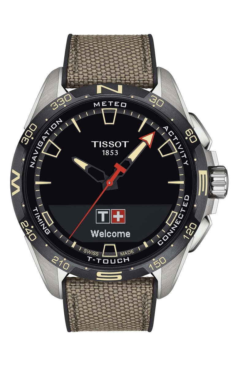 Tissot T-Touch Connect Solar Smart Textile Strap Watch, 47.5mm, Main, color,
