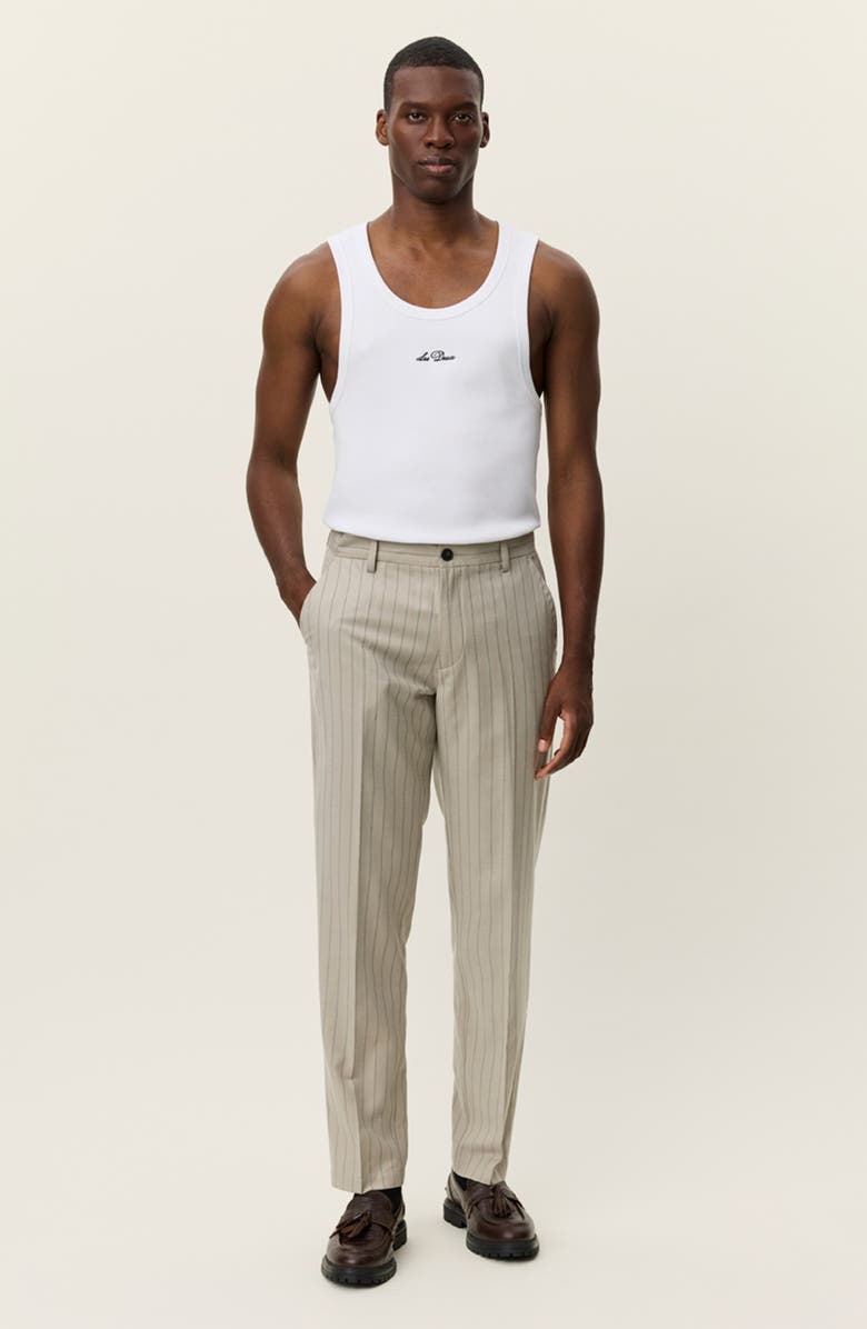 Les Deux Como Pinstripe Pants, Alternate, color, Dark Sand