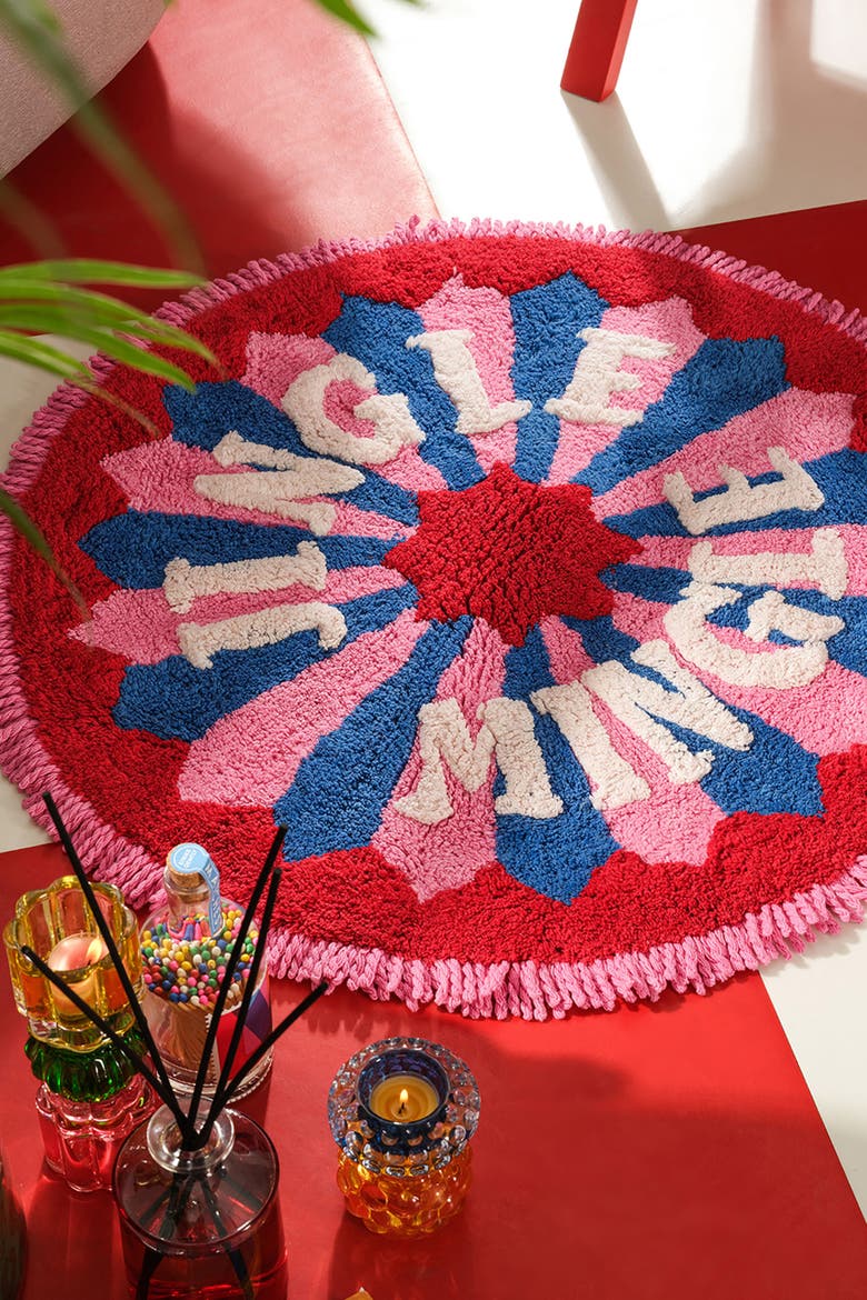 Punjab 100% Cotton Bath Mat 28 In Jingle, Alternate, color, Red