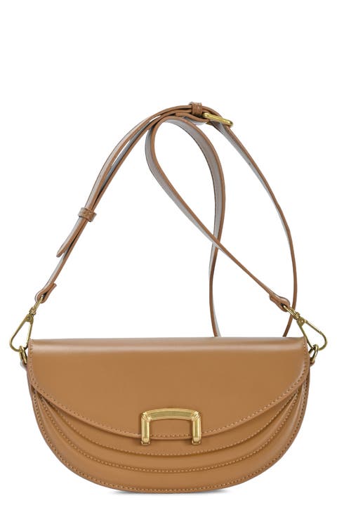 Buckle Half Moon Crossbody Bag