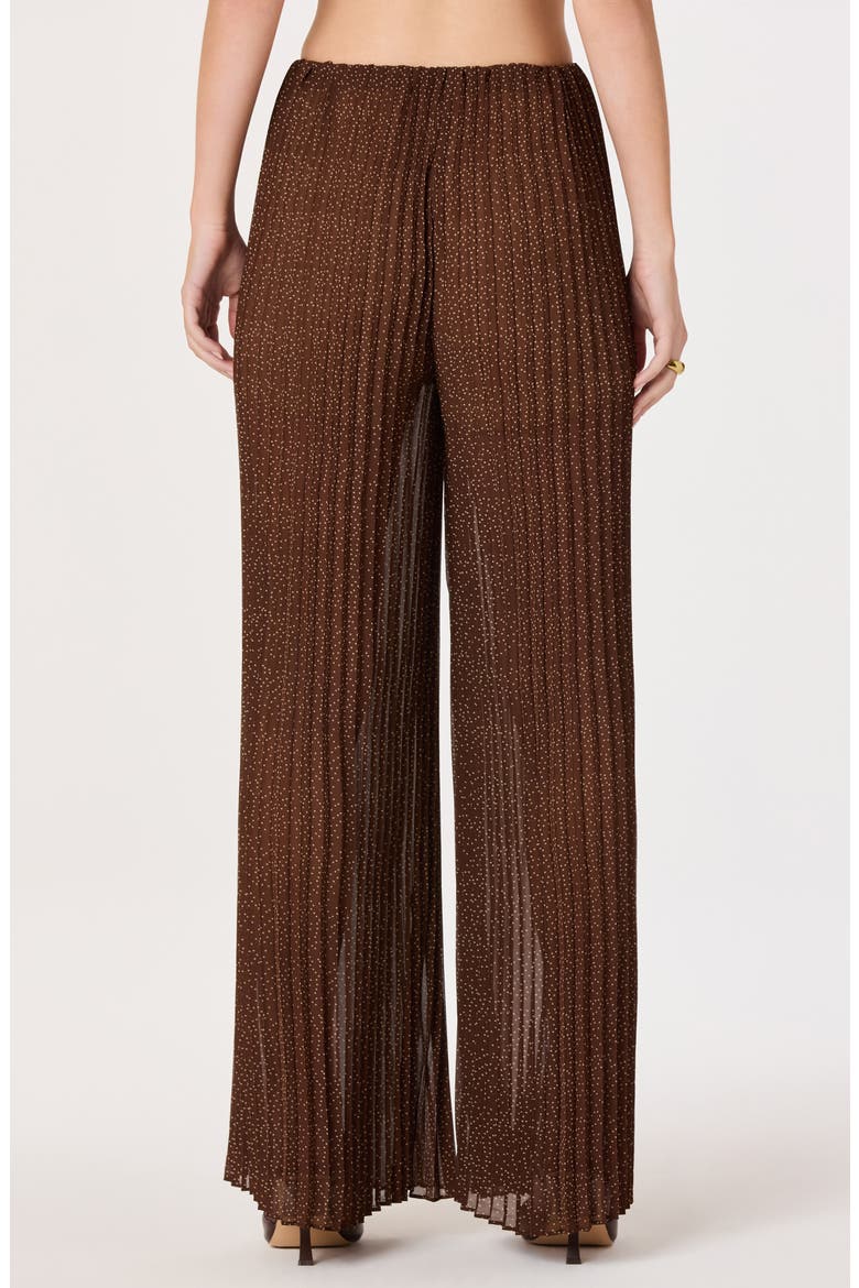 Janesa Plissé Wide Leg Pants, Alternate, color, BROWN POLKADOT