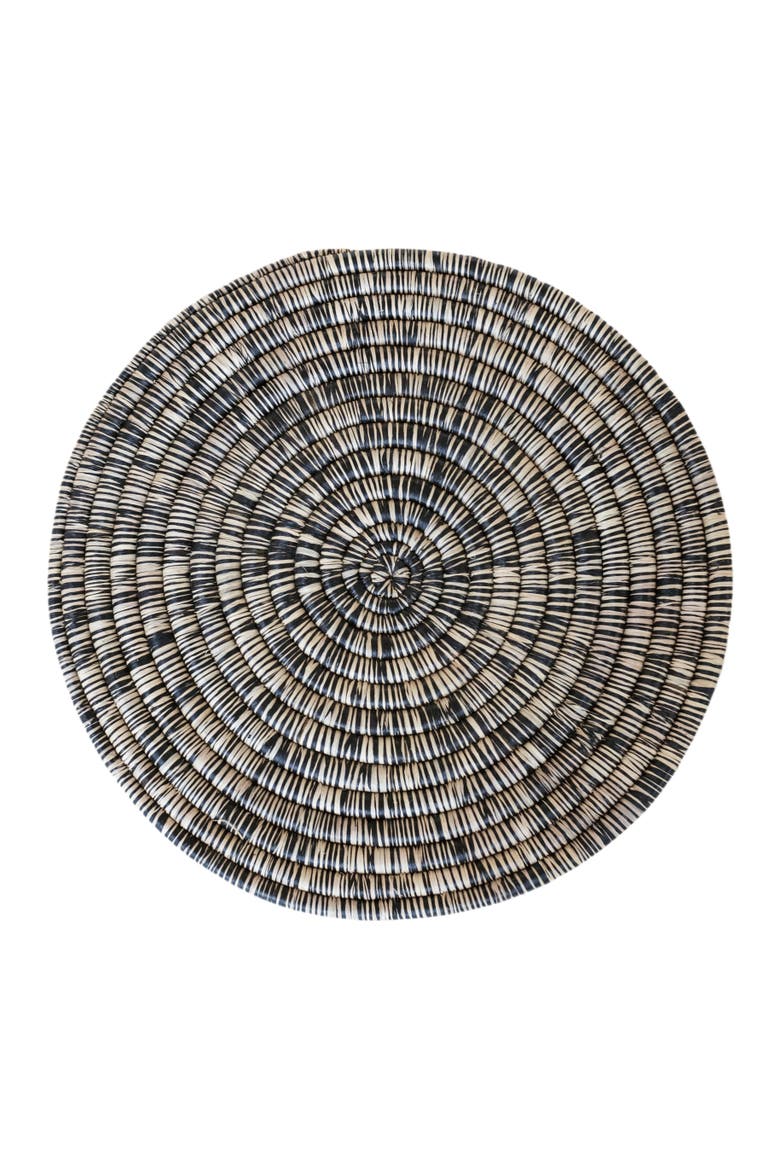 Mixed Raffia Platter, Main, color, Black & Natural