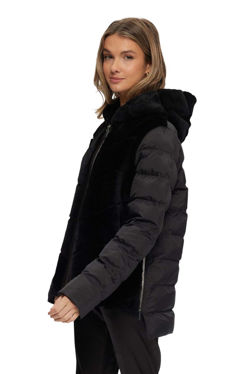 GORSKI Shearling Lamb Parka, Quilted Features, Alternate, color, Black/Black