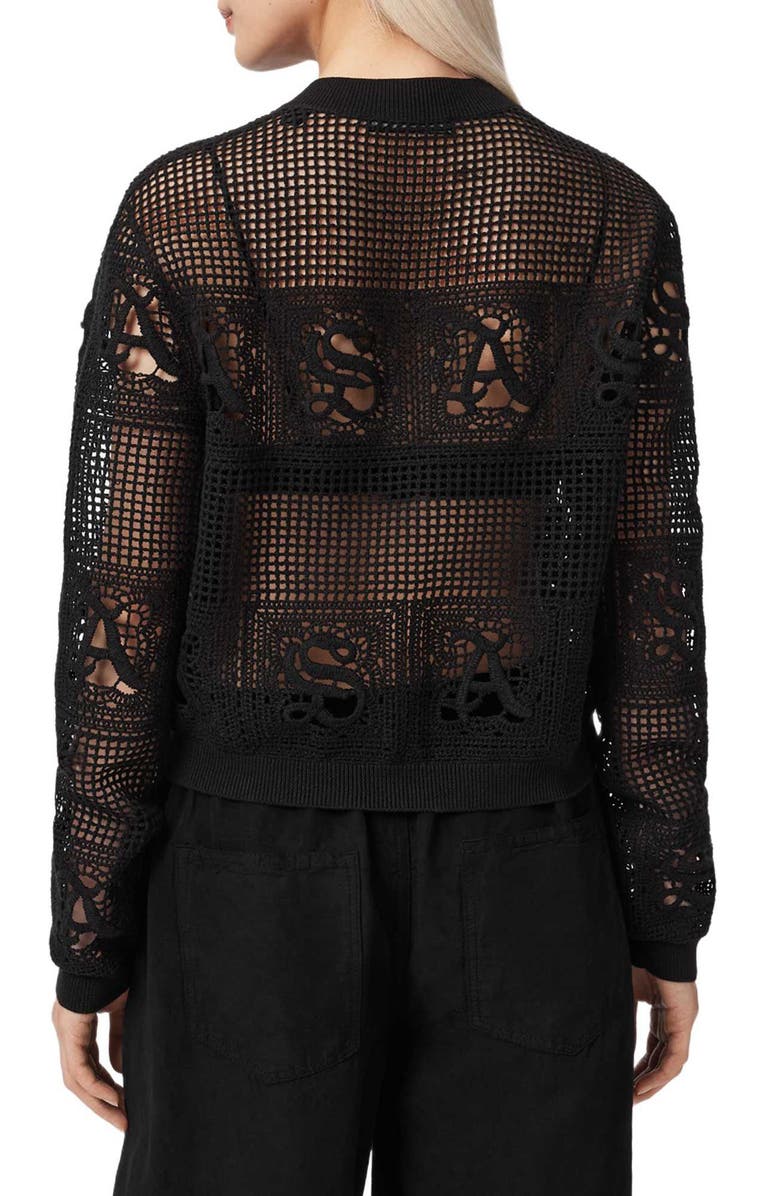 AllSaints Kyra Mesh Cardigan, Alternate, color, 