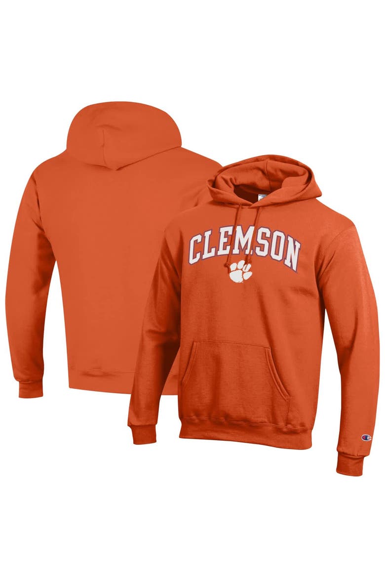 Men's Champion  Orange Clemson Tigers Arched Logo Fleece Pullover Hoodie, Alternate, color, Orange