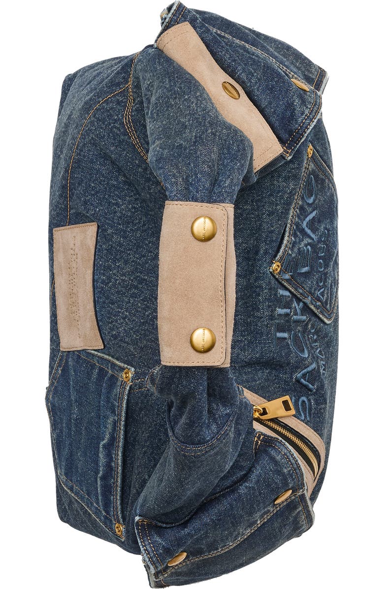 Marc Jacobs The Sack Denim Shoulder Bag, Alternate, color, Dark Wash Indigo
