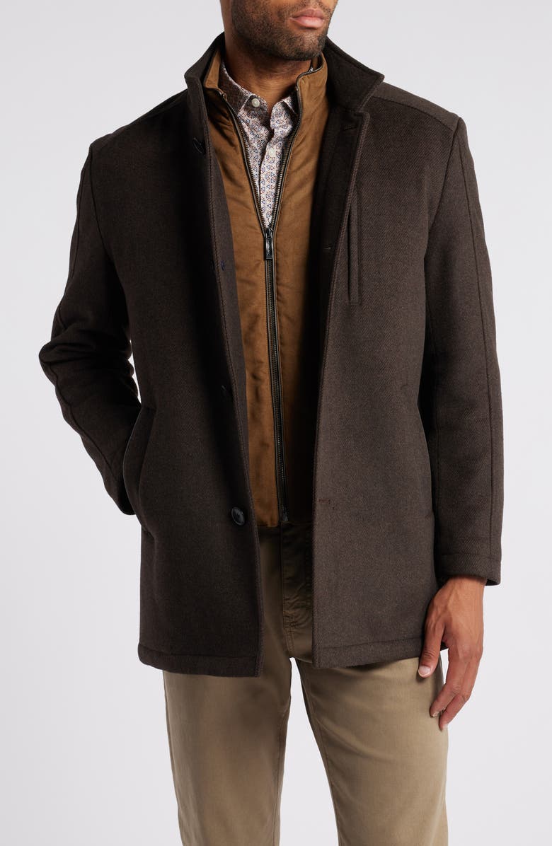 Johnston & Murphy Upton Car Coat with Removable Bib, Main, color, 