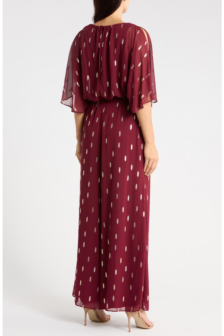 Blouson Foil Wide Leg Jumpsuit, Alternate, color, ZINFANDEL