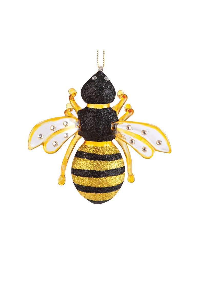 Bumble Bee Christmas Xmas Ornament, Main, color, Black