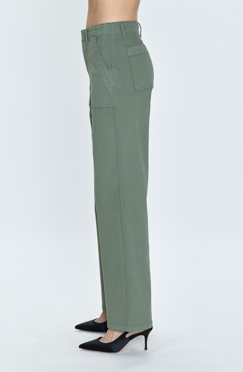 Pistola Nicole Stretch Cotton Wide Leg Pants, Alternate, color, Soft Olive