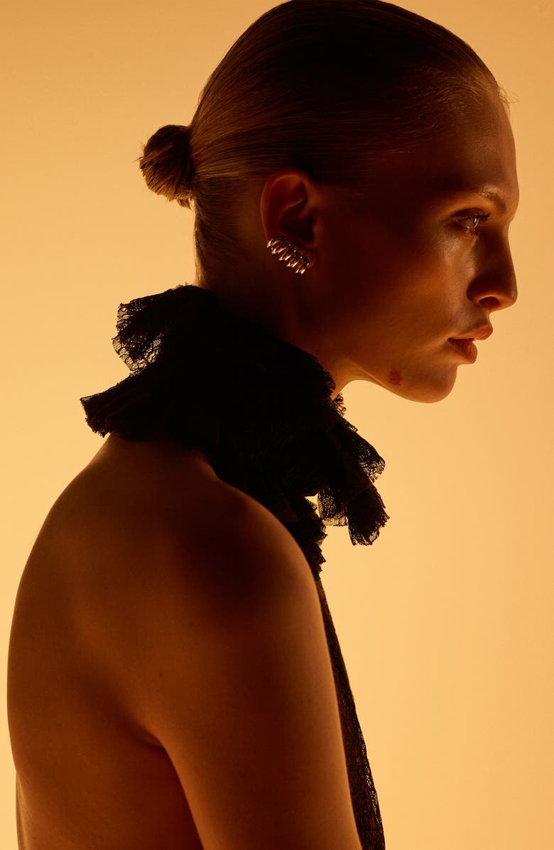 MANGO x Kaia Gerber Set of 3 Combed Earrings, Alternate, color, Silver