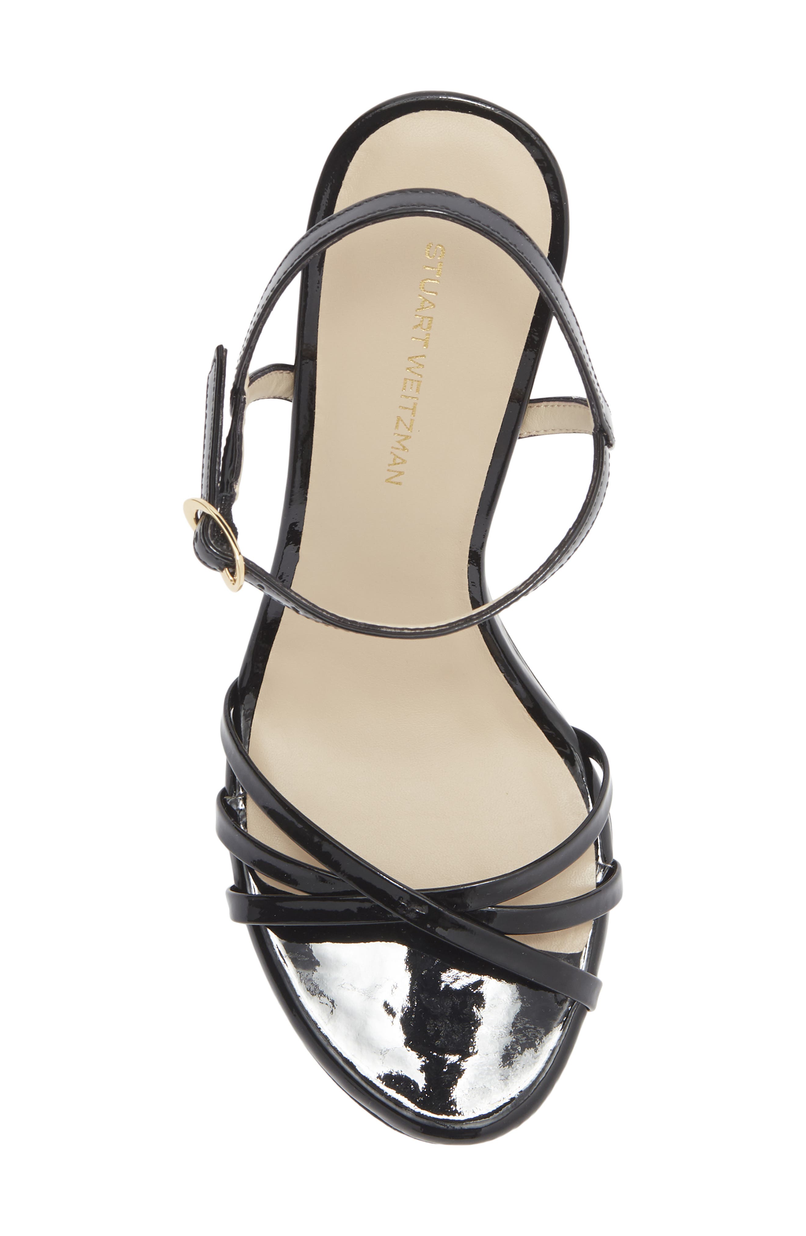 Stuart Weitzman Starla Stiletto Heel Sandal, Alternate, color, Black