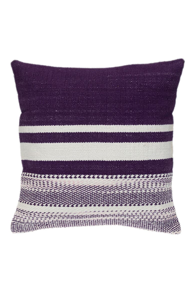 Stripe Square Accent Pillow, Main, color, PURPLE