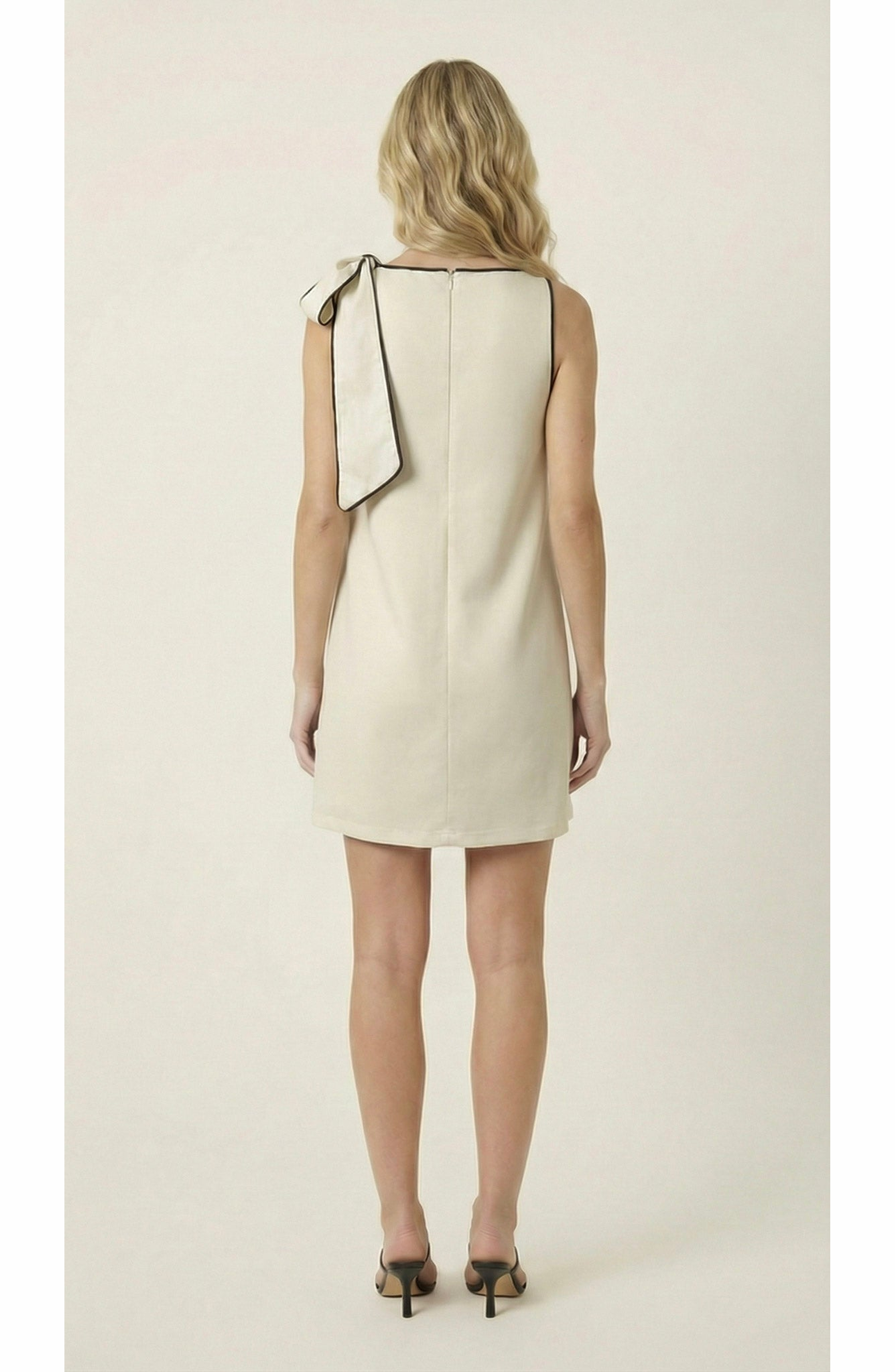 Contrast Trim Bow Mini Dress - image 2