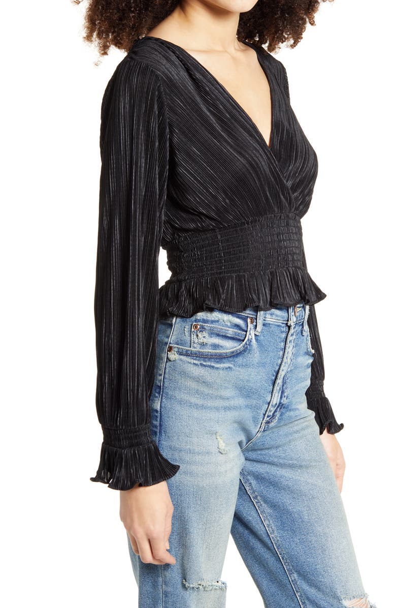 Leith Plissé Smocked Top, Alternate, color,