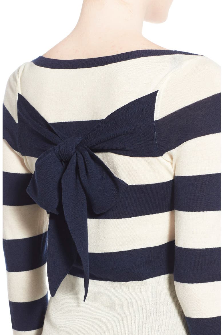 Olivia Palermo + Chelsea28 Stripe Wool & Cashmere Pullover, Alternate, color, IVORY- NAVY MARGO STRIPE