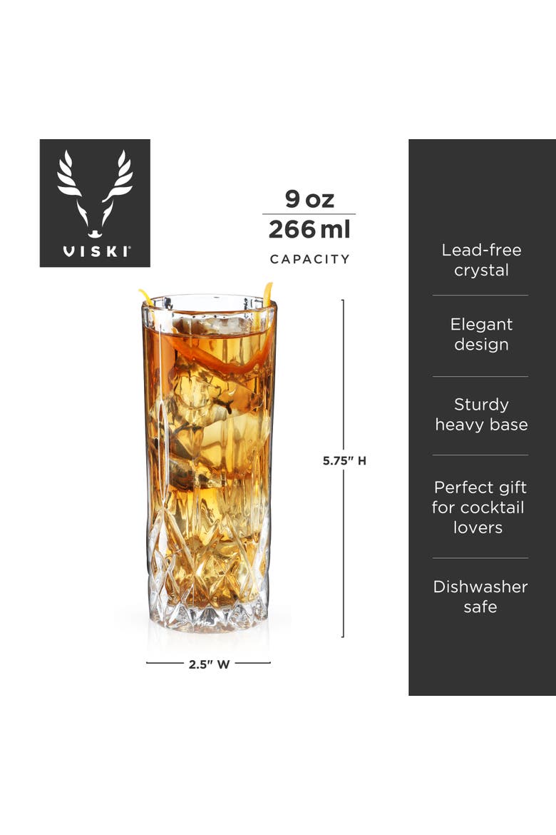 Admiral Crystal Highball Glasses Set of 4, Alternate, color, Clear