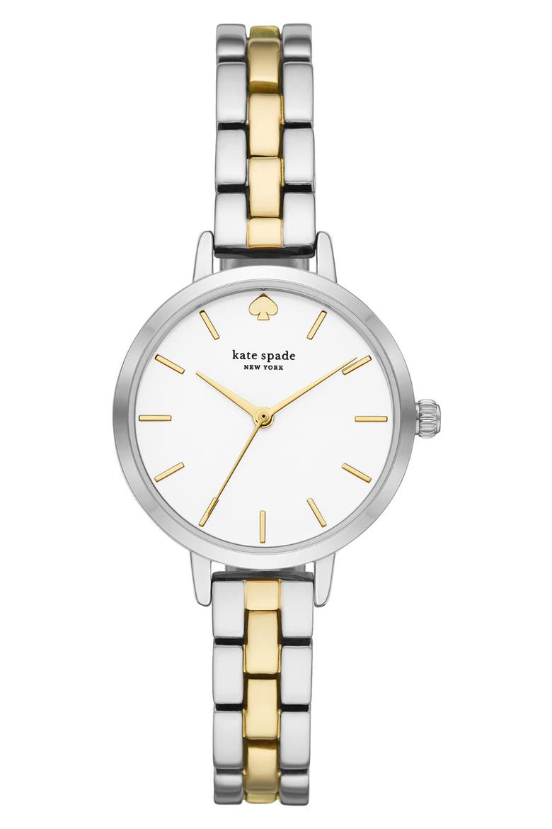 women's 3-hand two-tone bracelet watch, 30mm, Main, color, SILVER