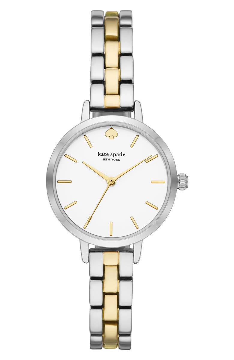 Kate Spade New York women's 3-hand two-tone bracelet watch, 30mm, Main, color, Silver
