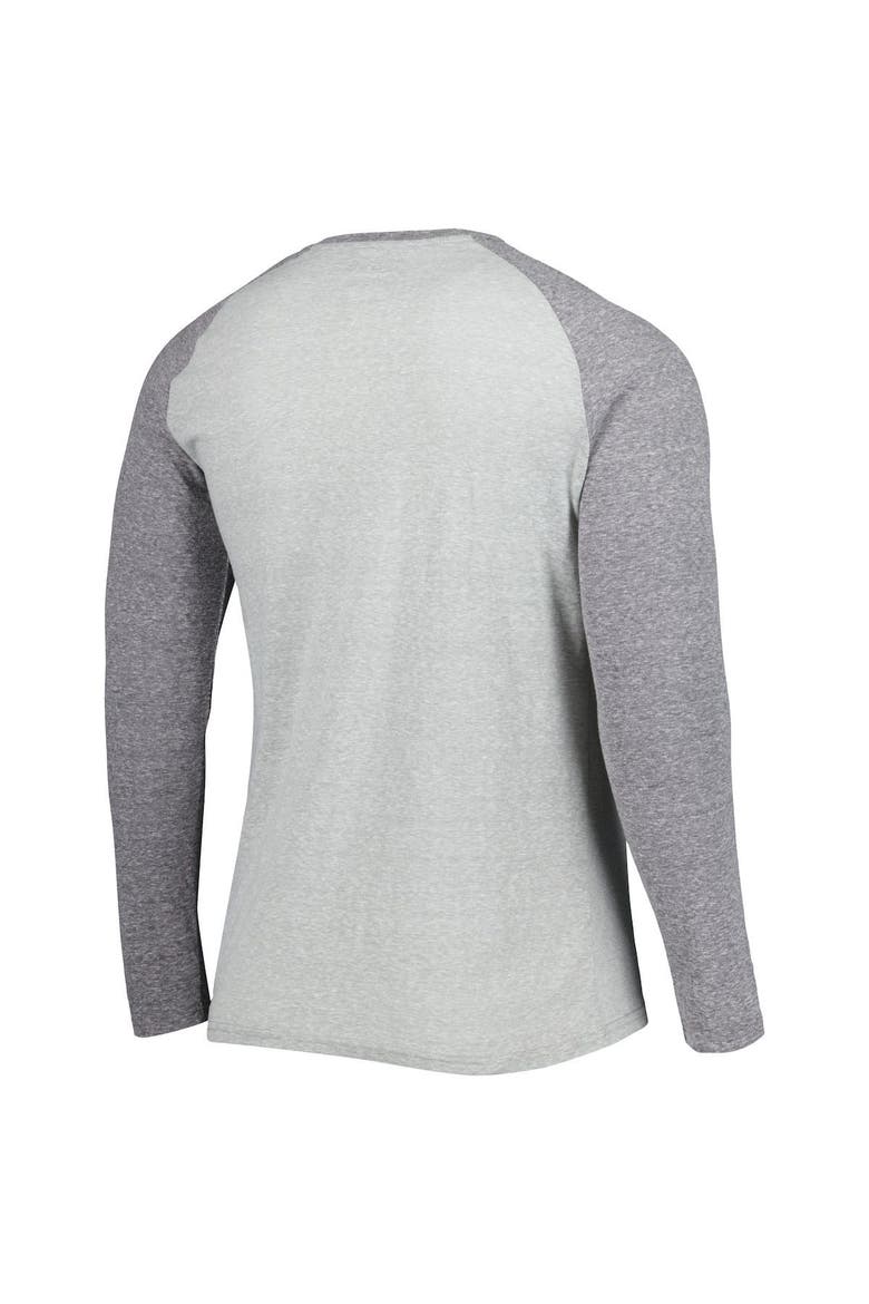 Men's Concepts Sport Heather Gray Los Angeles Rams Ledger Raglan Long Sleeve Henley T-Shirt, Alternate, color, Gray