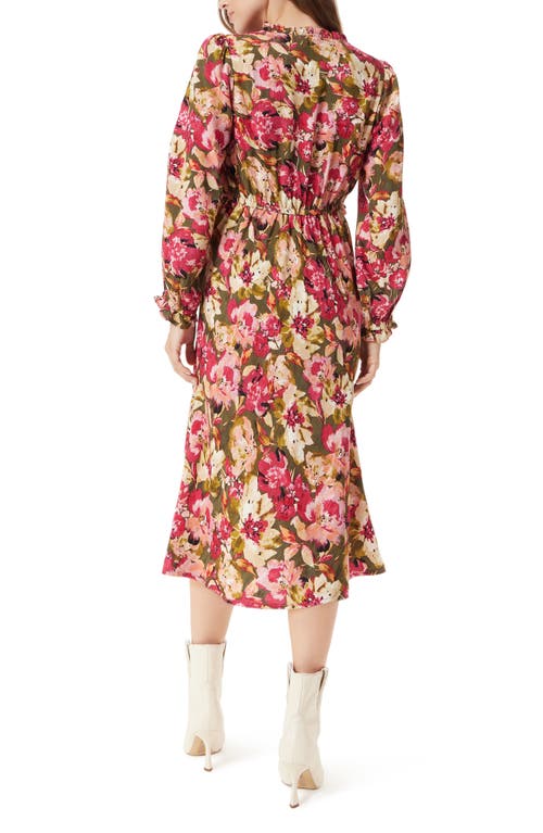 SAM EDELMAN SAM EDELMAN ILLORA FLORAL PRINT LONG SLEEVE MIDI DRESS