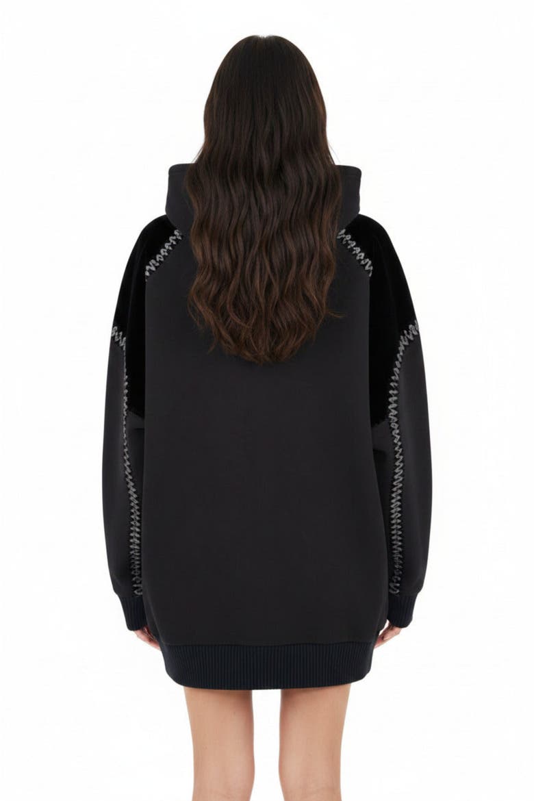 Cotton Zipper Hoodie, Alternate, color, Black