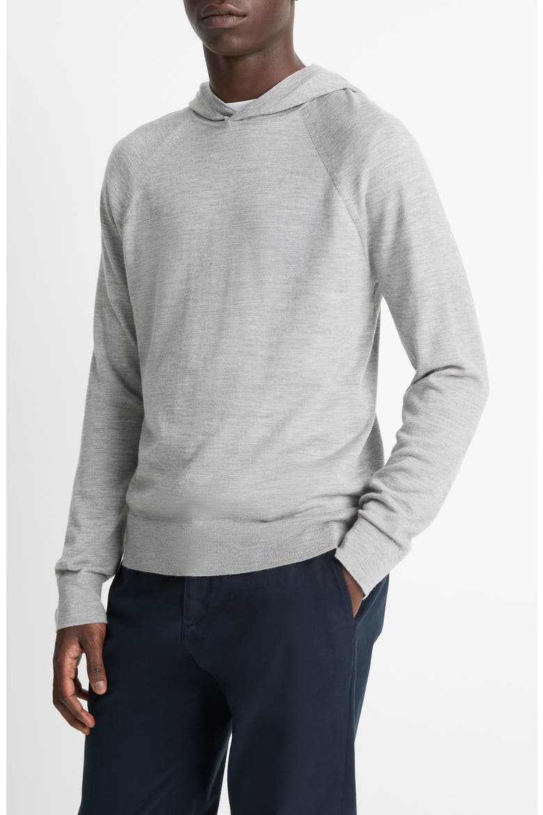 Wool & Cashmere Hooded Sweater, Alternate, color, HEATHER GREY