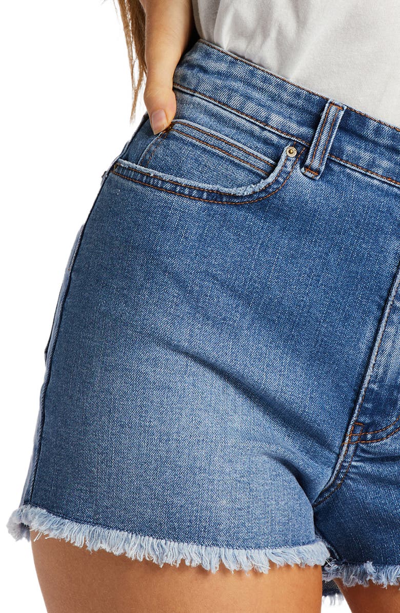 Billabong So Cheeky High Waist Denim Shorts, Alternate, color, 