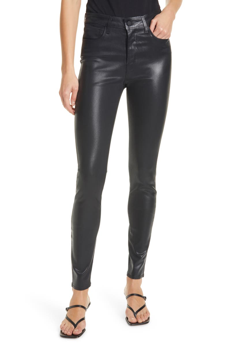 L'AGENCE Marguerite Coated High Waist Skinny Jeans, Main, color, 