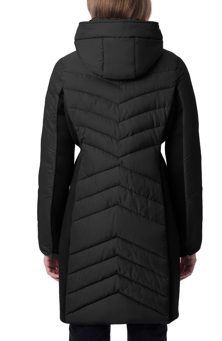 Bernardo Chevron Quilted Puffer Coat, Alternate, color, 