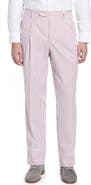 Berle Pleated Seersucker Cotton Dress Pants