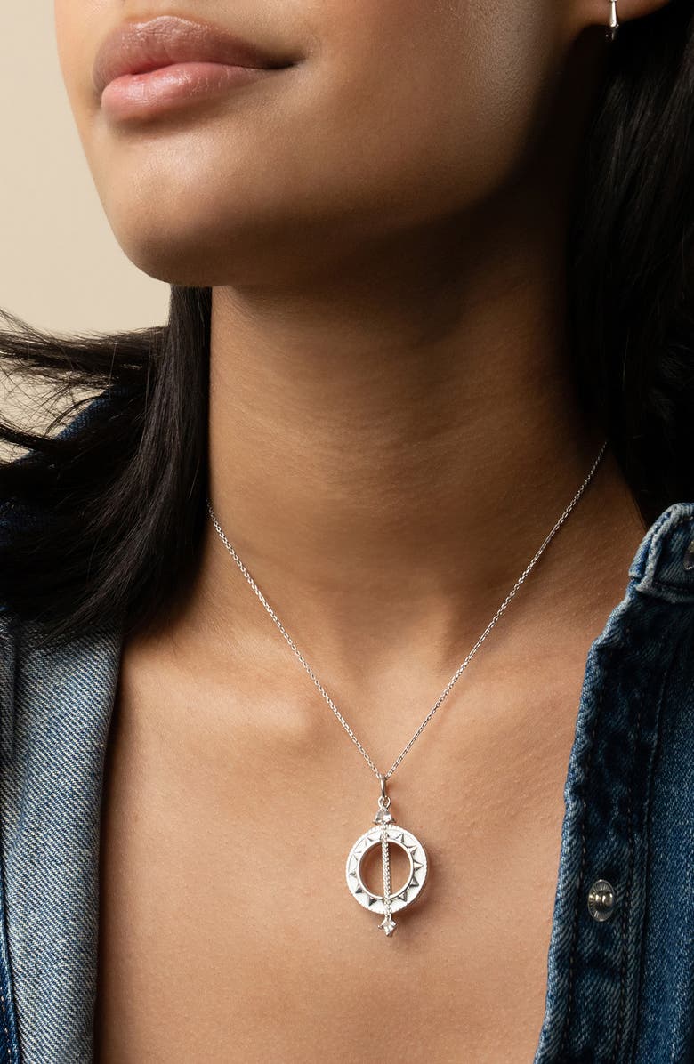 Monica Rich Kosann Sun Pendant Necklace, Alternate, color, Silver