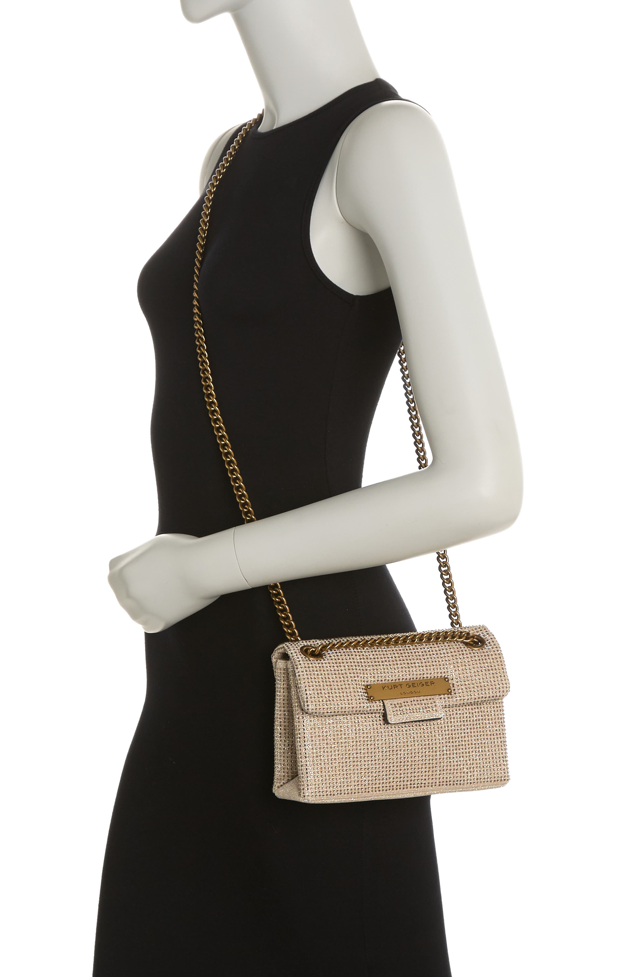 Kurt Geiger London Rhinestone Mini Brixton Shoulder Bag, Alternate, color, 