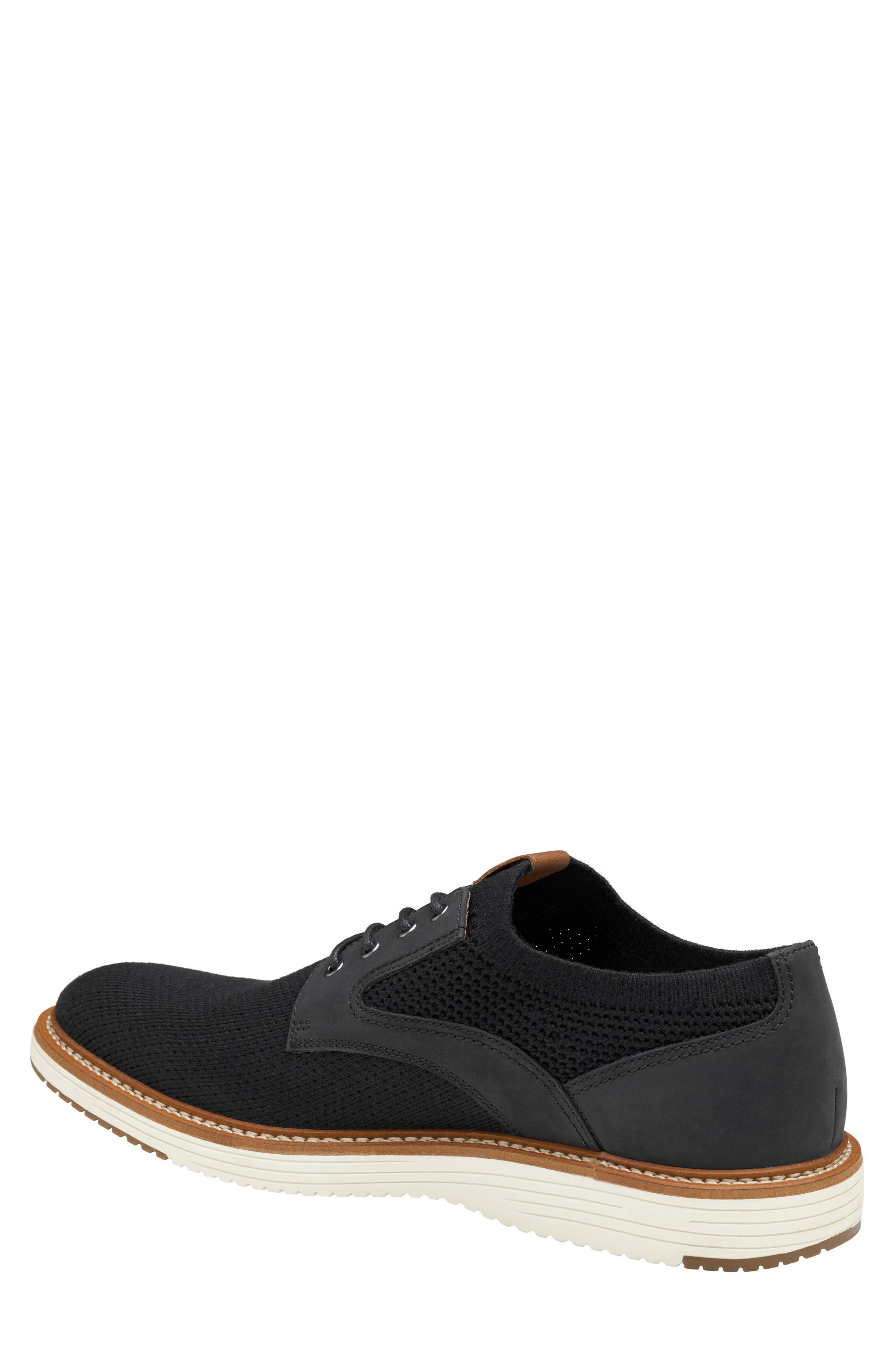 Johnston & Murphy Upton Plain Toe Knit Derby, Alternate, color, Black