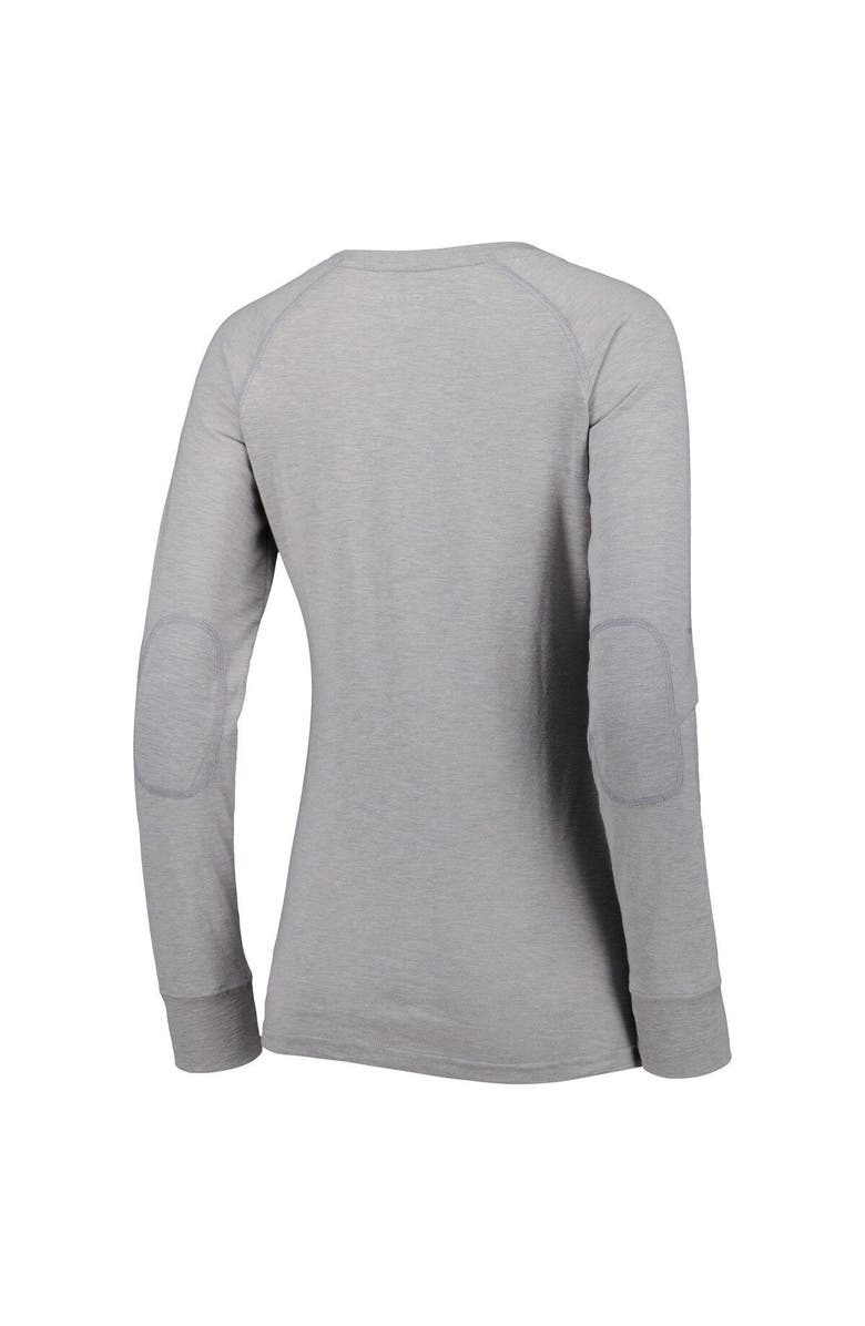 BOXERCRAFT Women's Gray Clemson Tigers Payton Elbow Patch Slub Raglan Long Sleeve T-Shirt, Alternate, color, 