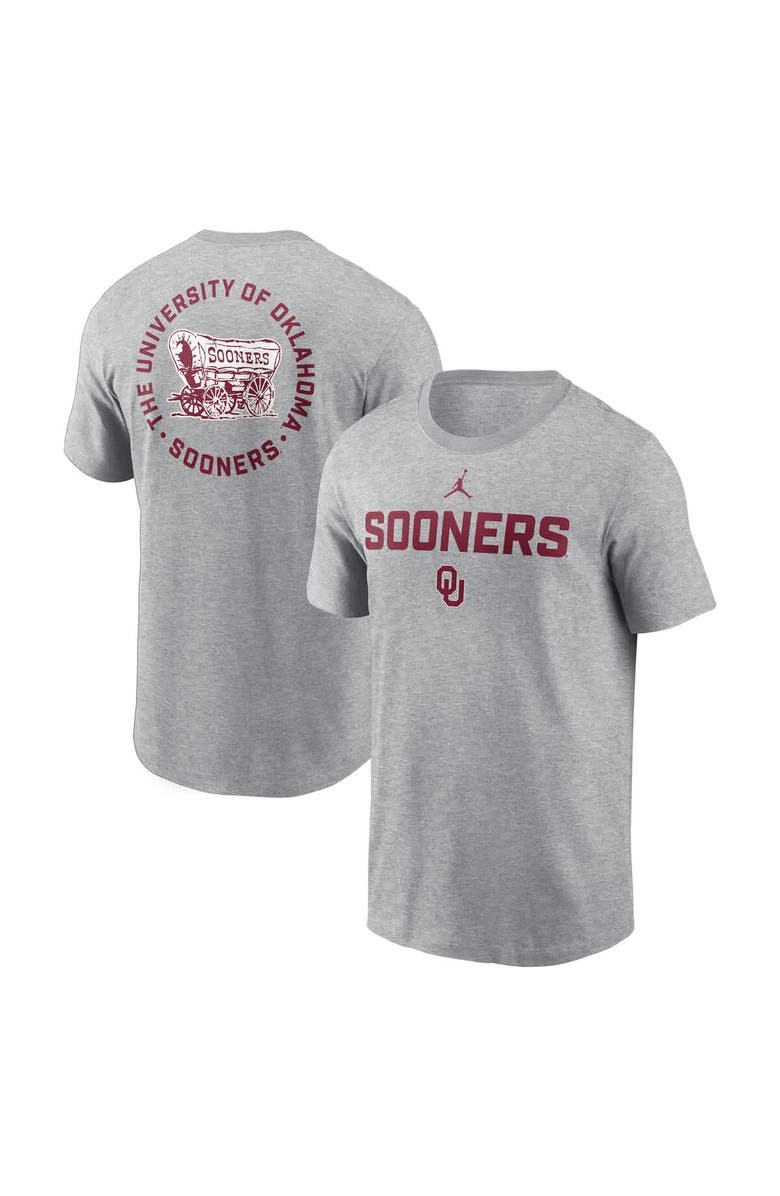 Jordan Brand Men's Jordan Brand Heather Gray Oklahoma Sooners Campus 2-Hit T-Shirt, Main, color, Heather Gray