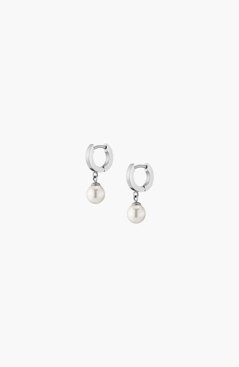 Unbreakable Pearl Huggie Earrings