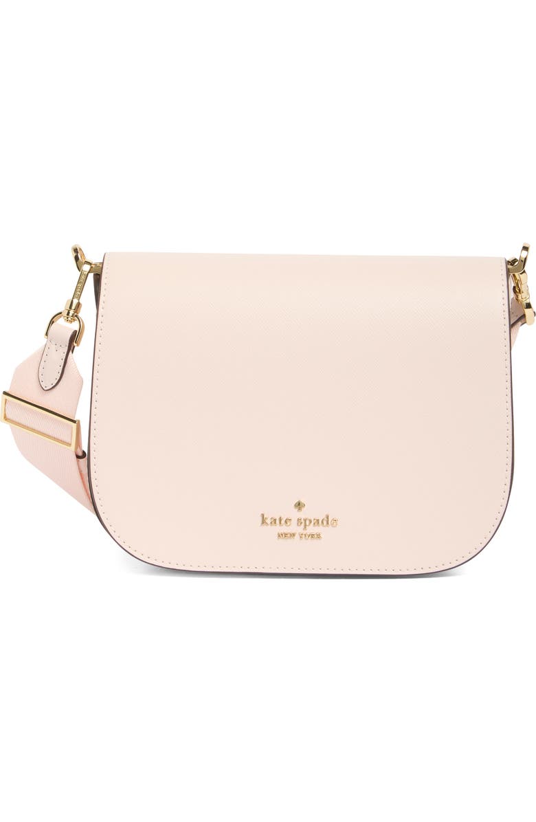Kate Spade New York madison saffiano leather saddle bag, Main, color, Powdered Sugar