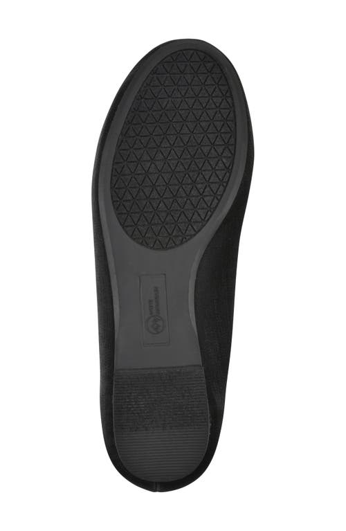 Cliffs By White Mountain Sashimi Embellished Bow Flat In Black Shimmer Fabric