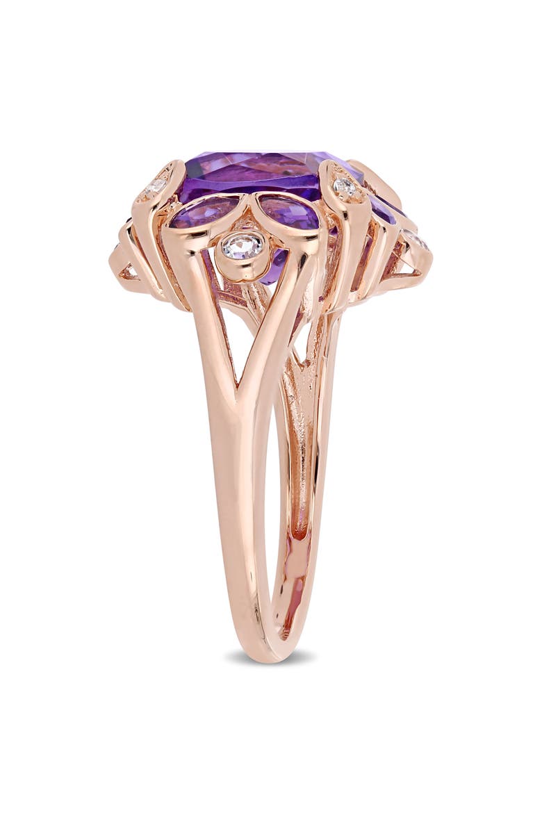 Amethyst & White Topaz Floral Ring, Alternate, color, Amethyst