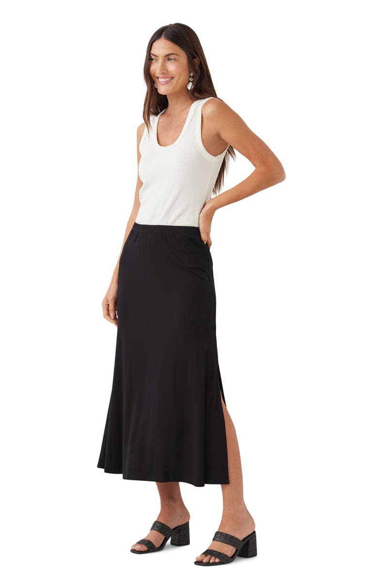 Karen Kane Side Slit Midi Skirt, Alternate, color, Black