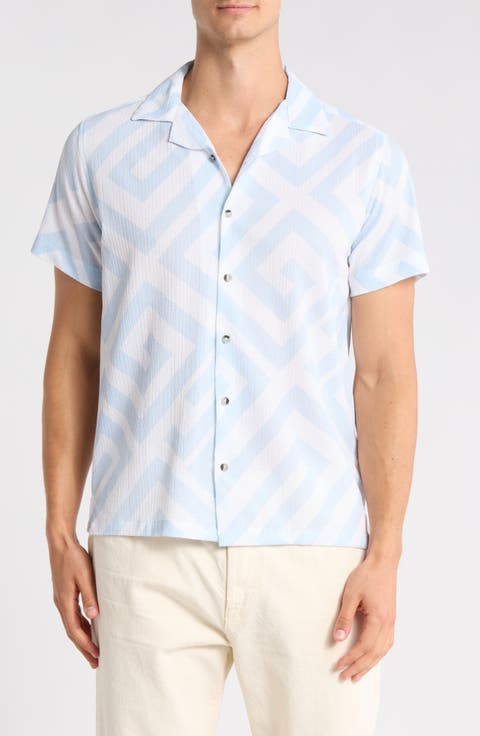 Geometric Print Camp Shirt
