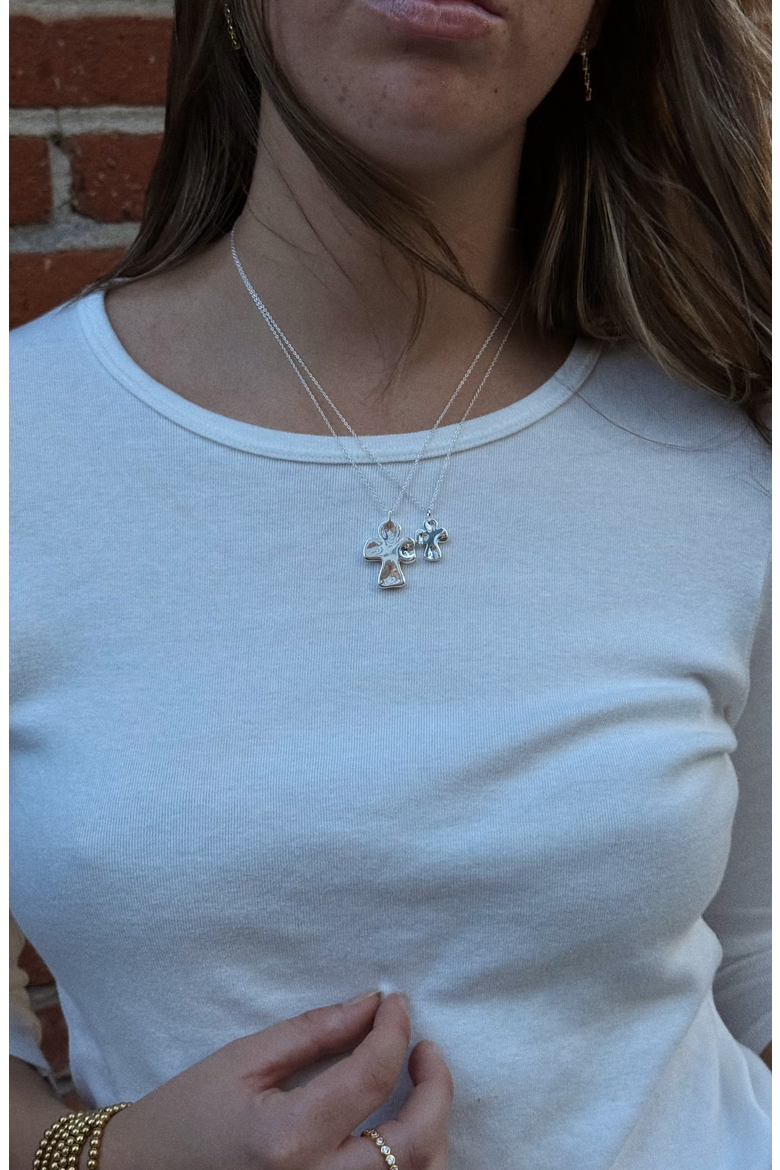 Haven Necklace, Alternate, color, White Silver