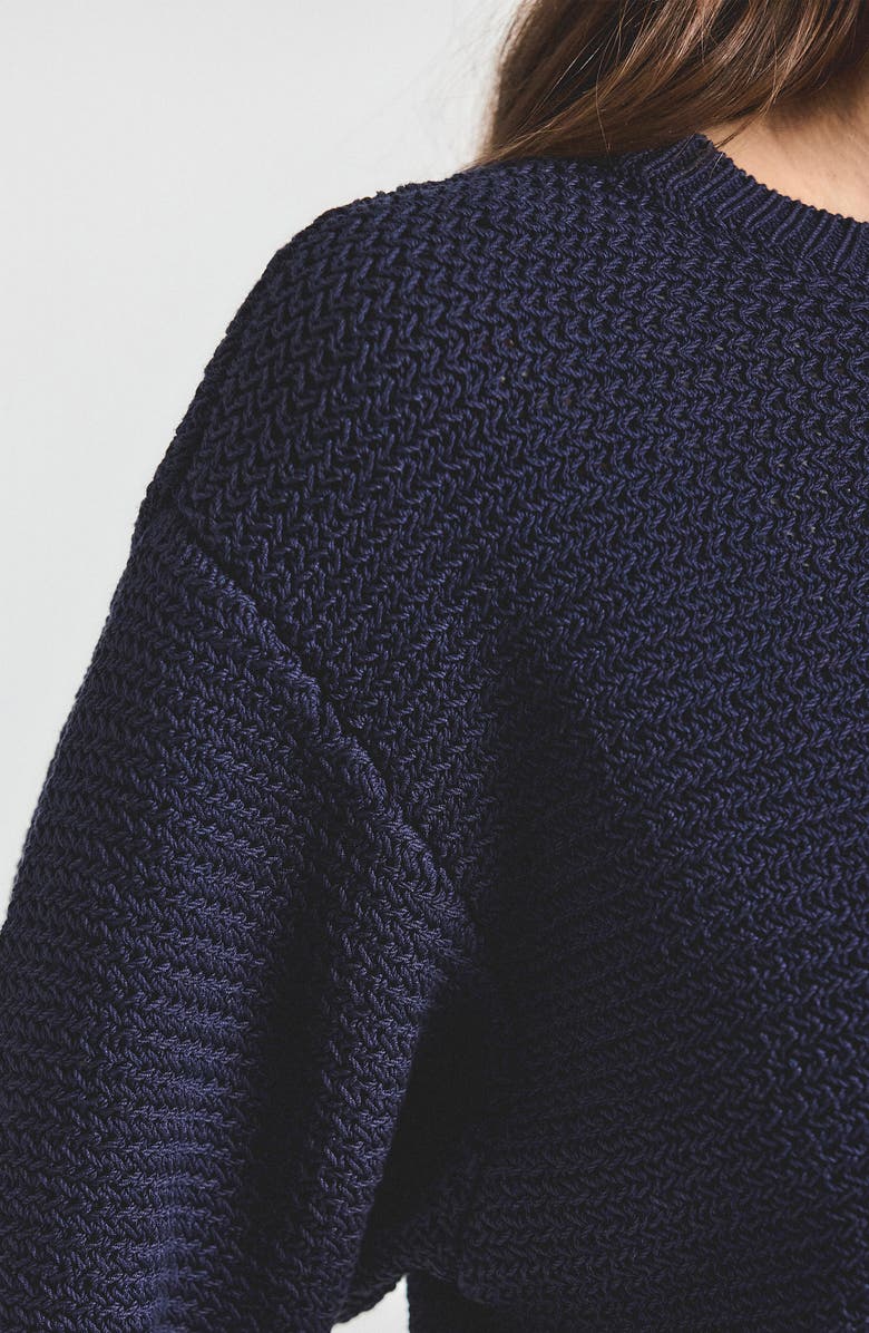 Derek Lam 10 Crosby Madison Elbow Sleeve Sweater, Alternate, color, Navy