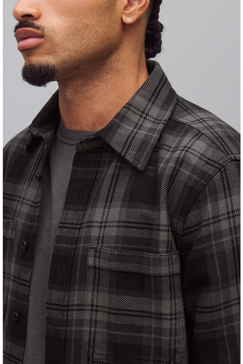 Union Plaid Cotton Button-Up Shirt, Alternate, color, CARBON-BLACK