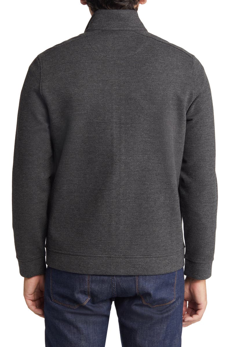 Johnston & Murphy Men's Brushed Bird's Eye Full Zip Jacket, Alternate, color, 