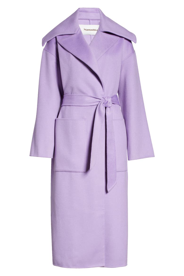 Soa Wool Wrap Coat, Alternate, color, LILAC