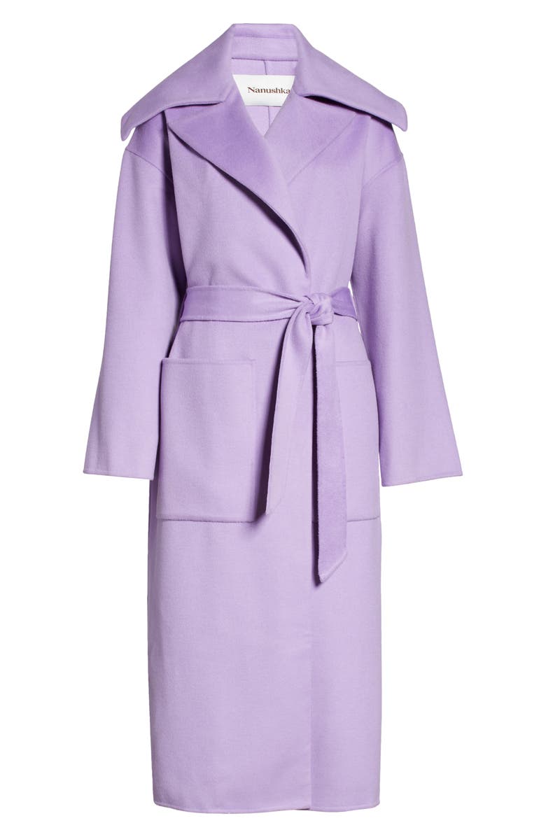 Nanushka Soa Wool Wrap Coat, Alternate, color,