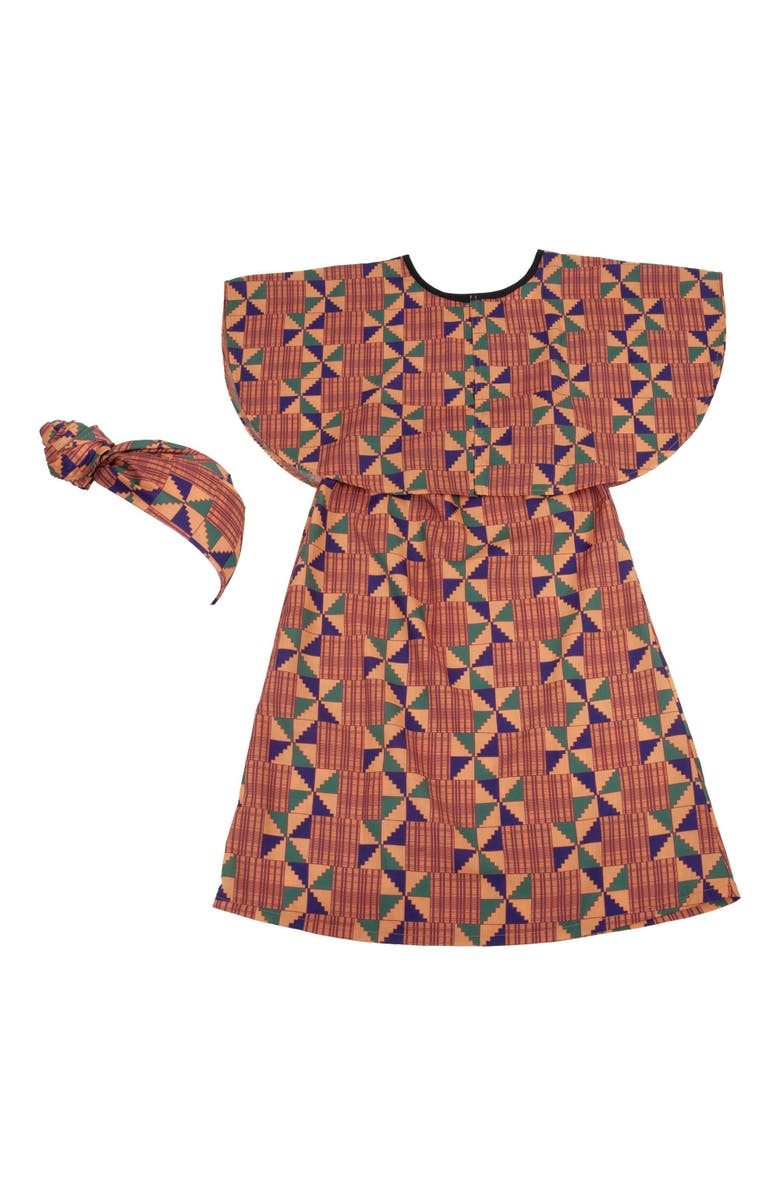 Kaplan Early Learning Company Festive Kente-Inspired Boubou Girl Garment, Alternate, color, Multicolor