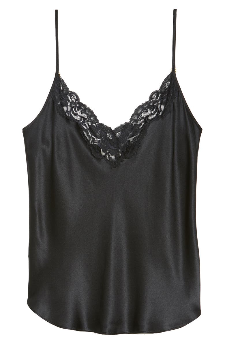 Christine Lingerie Lace Trim Silk Camisole, Alternate, color, 